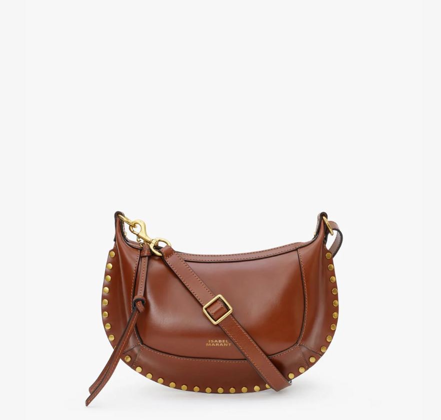 bolso de hombro de piel oskan moon cognac